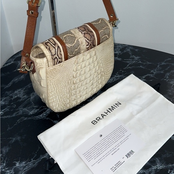 BRAHMIN Handbag Limestone Oleta Sonny Leather Crossbody Bag handbag AUTHENTIC - Picture 9 of 16